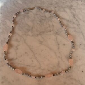 Gorjana Pink and Gray Beaded Necklace